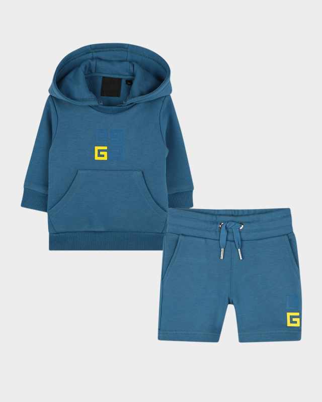 Boy's Two-Piece Hoodie and Short Joggers Set, Size 12M-3